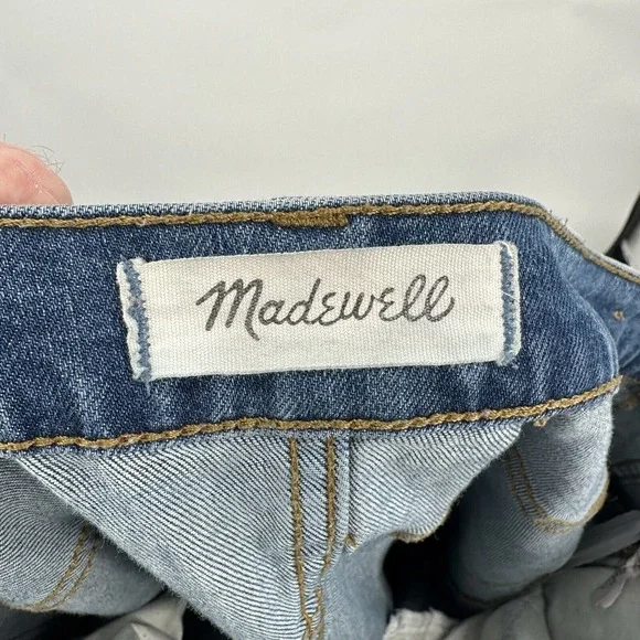 Madewell Cruiser Straight Crop Two Tone Pieced Edition Denim Jean Women Size 32 - Picture 7 of 12